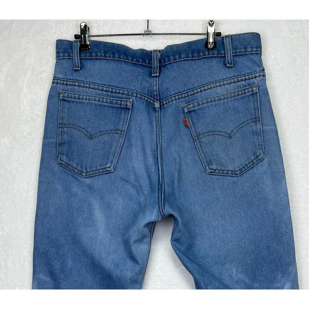 Vintage Levi’s Mens Jeans 34x31 USA‎ 516 Orange Tab Boot Cut Blue Distressed